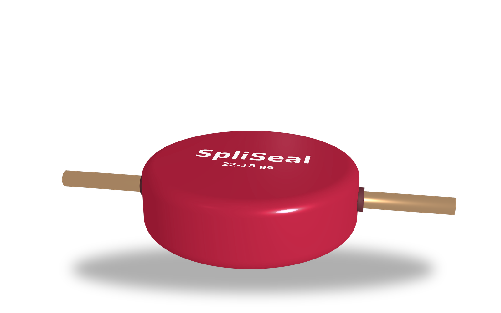 The SpliSeal mold closed and sealed around the wire, splice encased