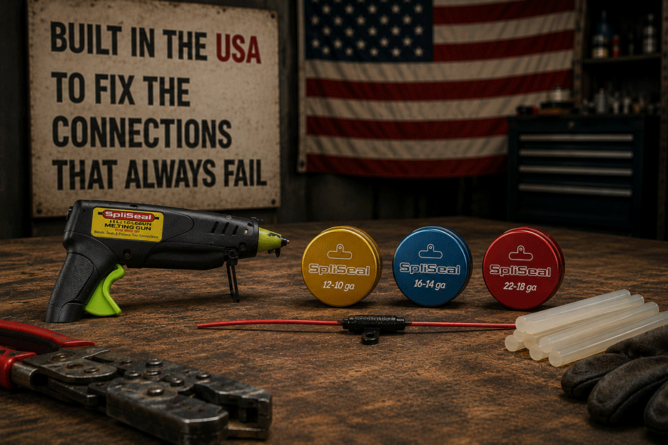Workbench where every SpliSeal product is built and tested in the USA